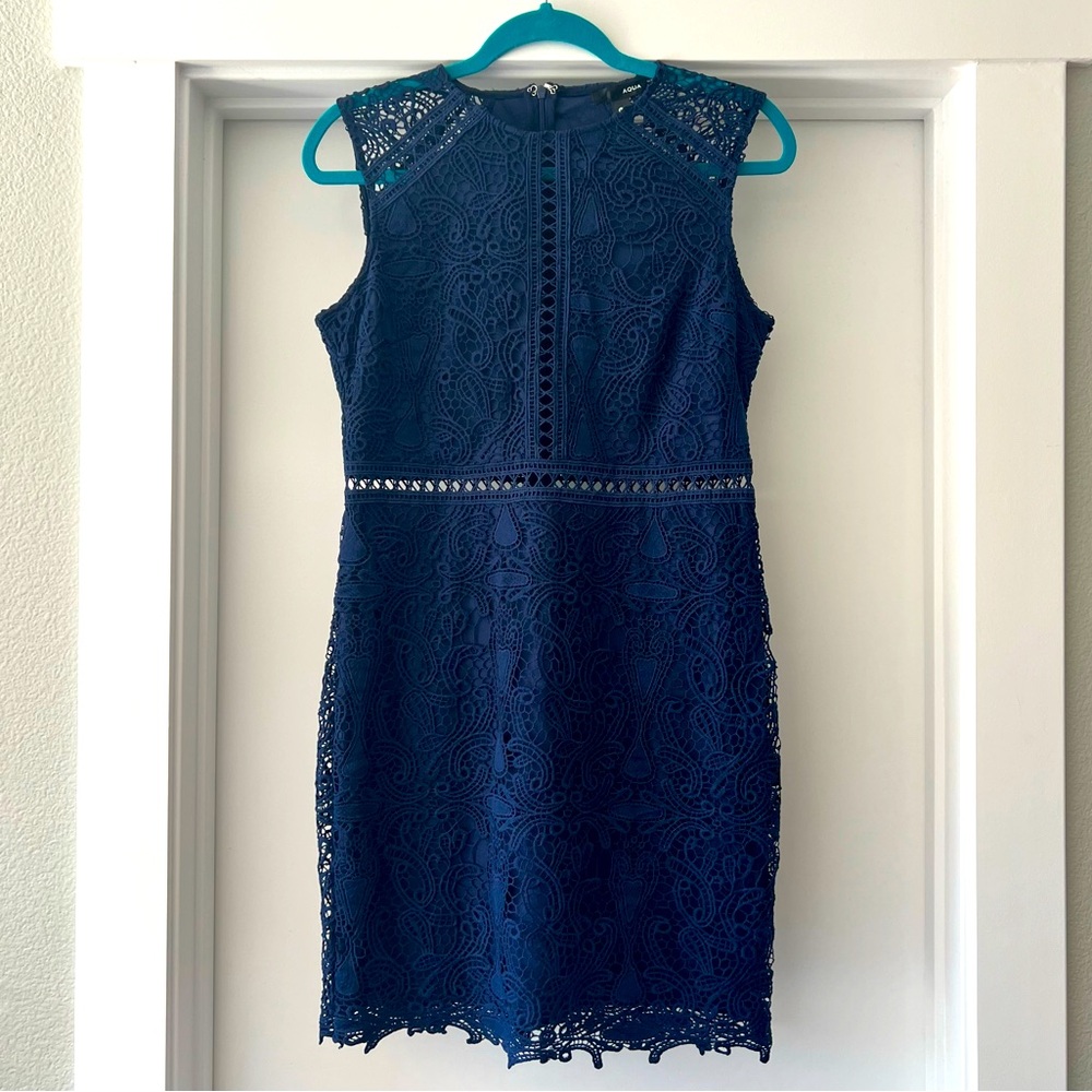 Aqua Navy Lace Dress